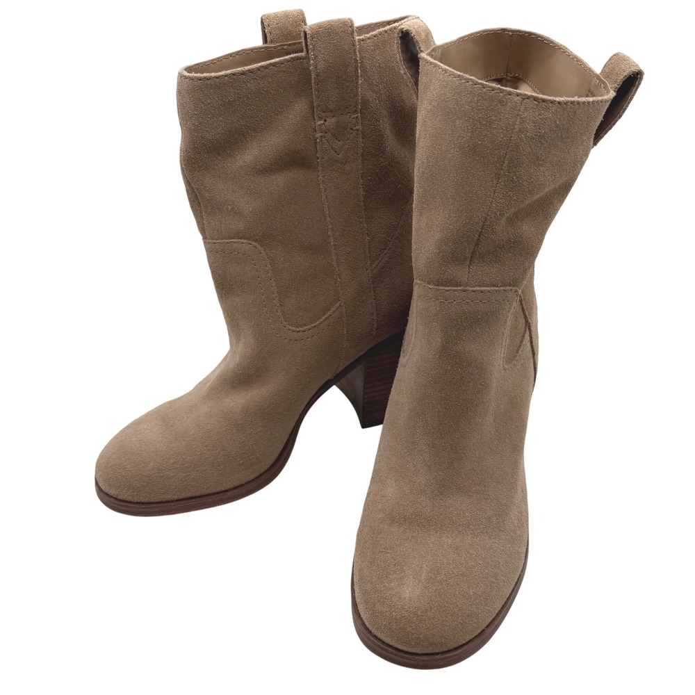 Sole Society RACHILL Suede Cowboy Boots Women US 8M tan taupe western‎ heels